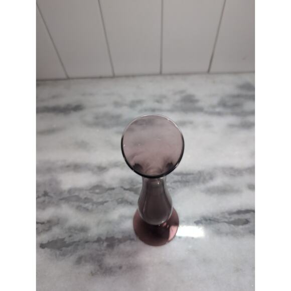 Amethyst Purple Glass Vase, Pedestal Base, 7.75", Vintage Bud Vase, Home Decor - Picture 5 of 10